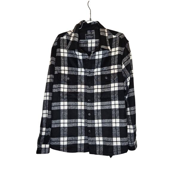 7 Diamonds Men's Large Shirt Flannel White Black Button Down ZA - Picture 1 of 9
